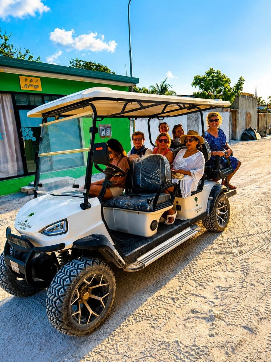 Guests exploring Maamigili island by buggy, South Ari Atoll